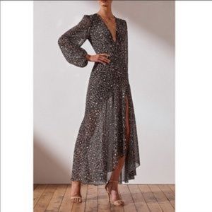 SHONA JOY - LONG SLEEVE LEOPARD PRINT DRESS